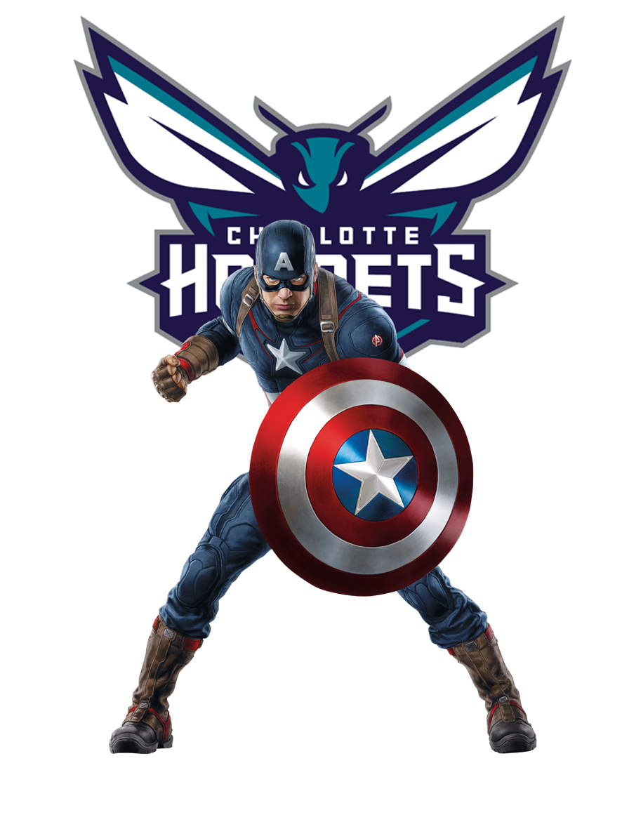 Charlotte Hornets Captain America Logo vinyl decal